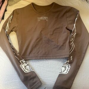 Darc Sport Brown Wolves Long Sleeve Crop Top